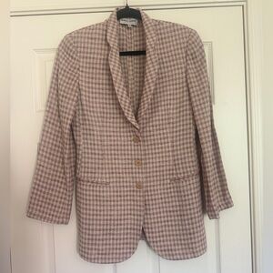 Giorgio Armani Collection Houndstooth Single Breasted Long Line Blazer Sz40/6